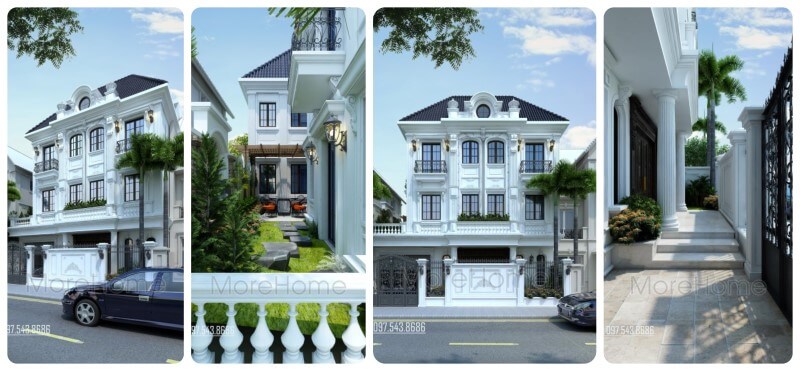 Thiết kế kiến trúc biệt thự 3 tầng